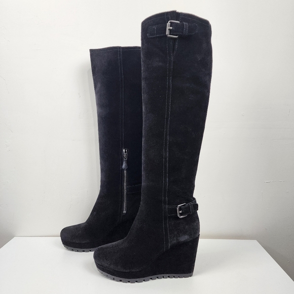 Prada sport moro, nkack suede wedge boots, size 39.5 - Picture 1 of 11